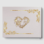  Gold Heart on White Pearl with Gold Border ゲストブック (裏面)