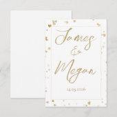 Gold Heart Save the Date Cards セーブザデート (正面/裏面)