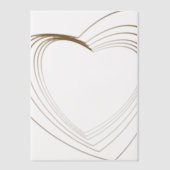 Gold Heart Shaped Corners Wedding  ベラム紙招待状 (正面)
