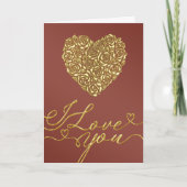 Gold Heart Valentine カード (正面)