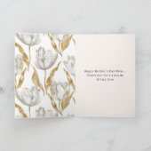 Gold Hearts Balloon Mom (mother's day) Tulips カード (内部)