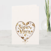Gold Hearts Balloon Super Mom (mother's day)    カード (正面)
