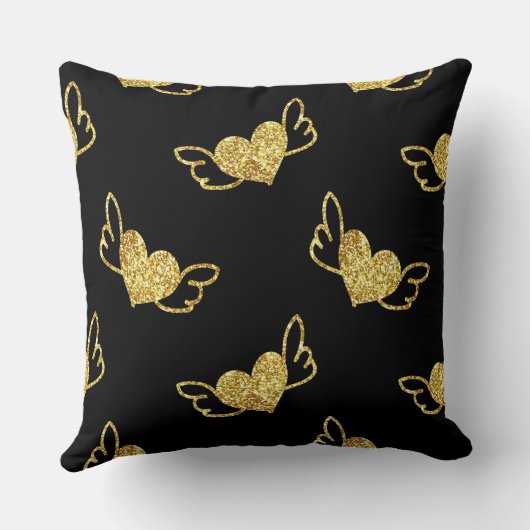 Gold Hearts With Wings  クッション (裏面)