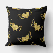 Gold Hearts With Wings  クッション (正面)
