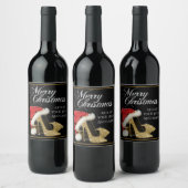 Gold High Heel Shoe Christmas Wine Bottle Labels ワインラベル (ボトル)