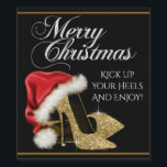 Gold High Heel Shoe Christmas Wine Bottle Labels ワインラベル<br><div class="desc">金ゴールドハイヒール靴のワインボトルラベルかわいらし金ゴールドグリッターハイヒール靴と可愛い赤いサンタハット付き黒と金ゴールドの背景に金ゴールドスクリプエレガントトMerry Christmas付きエレガント。お好みのカスタマイズ文字を追加することにより企業の、お使いのイベントのこれらカスタムのボトルとクリスマスワインのラベルを簡単に追加することができる。</div>