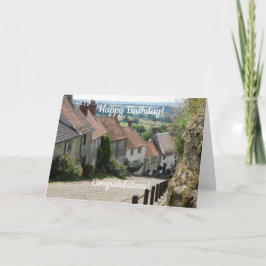Gold Hill, Shaftesbury, Dorset, England- 誕生日 カード