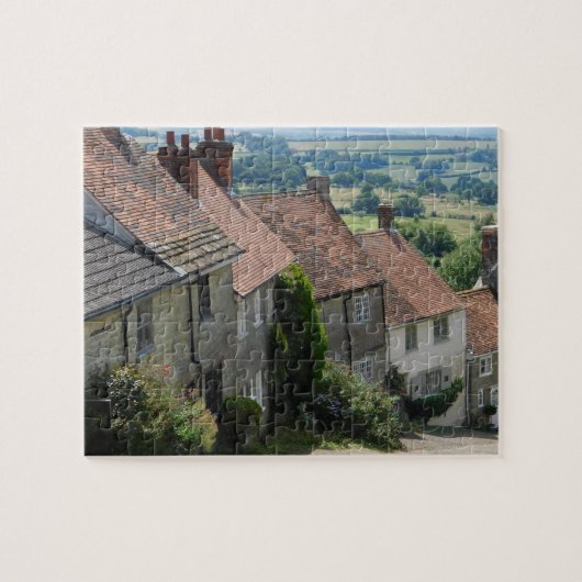 Gold Hill, Shaftesbury, Dorset, England Jigsaw Puz ジグソーパズル (横)