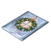 Gold Holiday Wreath Watercolor Holiday ノートブック (左側)