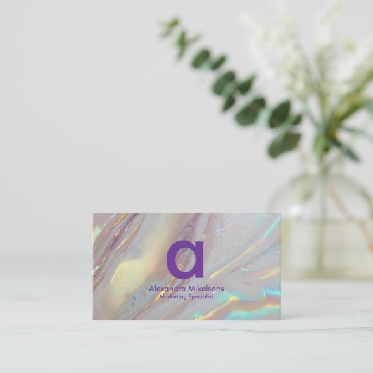 Gold Holographic Marble 名刺 (スタンド正面)