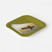 Gold Holy Bible with Black Cross Religious ペーパープレート (傾斜あり)