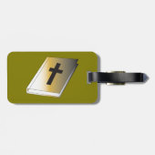 Gold Holy Bible with Black Cross Religious ラゲッジタグ (裏面横)