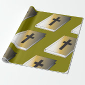 Gold Holy Bible with Black Cross Religious ラッピングペーパー (アンロールド)