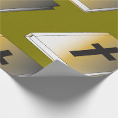 Gold Holy Bible with Black Cross Religious ラッピングペーパー (角)