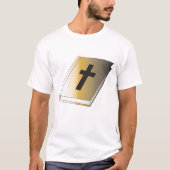 Gold Holy Bible with Black Cross Religious Tシャツ (正面)