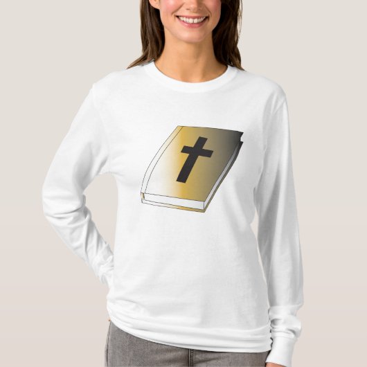 Gold Holy Bible with Black Cross Religious Tシャツ (正面)