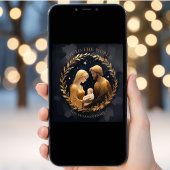 Gold Holy Family Nativity Exquisite Christmas シーズンカード