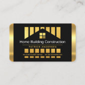 Gold Home Building Silhouette Construction Piling 名刺 (正面)