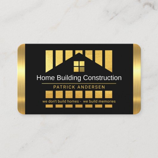 Gold Home Building Silhouette Construction Piling 名刺 (正面)