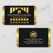 Gold Home Building Silhouette Construction Piling 名刺 (正面/裏面)