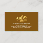 Gold Home Handyman Tools On Brown Layer 名刺 (裏面)
