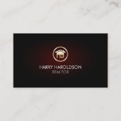 Gold Home Remodeling House Icon Business Card 名刺 (正面)