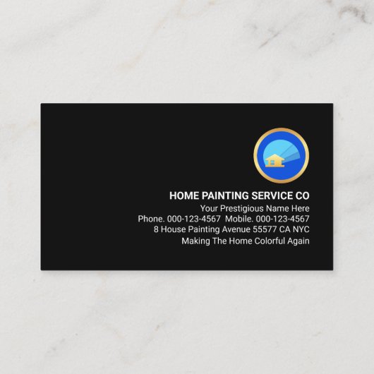 Gold Home With Paint Splatter Painter Service 名刺 (裏面)