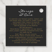 Gold Honeycomb Honey Bees Product Care Insert  フェイバータグ (裏面)