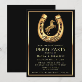 gold Horse Derby Party Equestrian  招待状