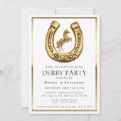 gold Horse Derby Party Equestrian  招待状 (正面)