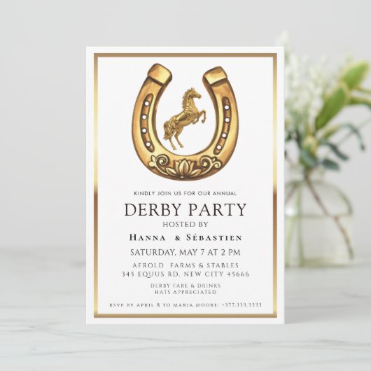 gold Horse Derby Party Equestrian  招待状 (スタンド正面)