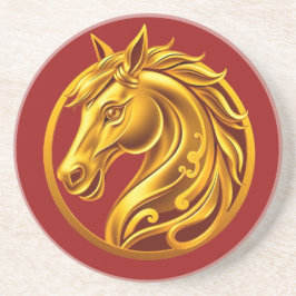 Gold Horse-Red and Gold-Chinese New Year 2026 コースター