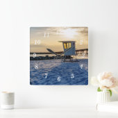 Gold Hour Destin East Pass Wall Clock スクエア壁時計 (ホーム)