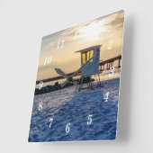 Gold Hour Destin East Pass Wall Clock スクエア壁時計 (傾斜)