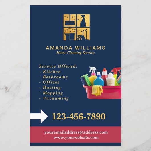 Gold House Cleaning Services チラシ (正面)