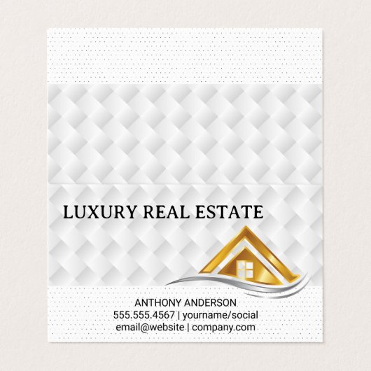 Gold House Logo | Real Estate Logo 名刺 (外部フラット)
