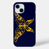 GOLD HYPER BUTTERFLY WITH GEMSTONES,ブルー Case-Mate iPhoneケース (裏面)