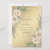 Gold Illustrious Winter Wedding 招待状 (正面)