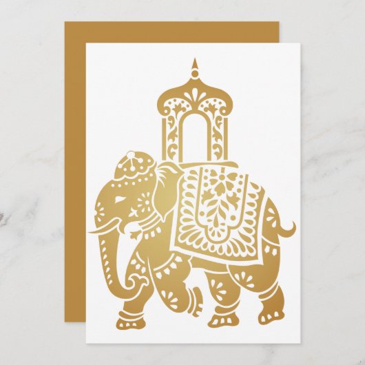 Gold Indian Elephant 招待状 (正面/裏面)