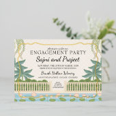 Gold Indian Engagement Party 箔招待状 (立ち正面)