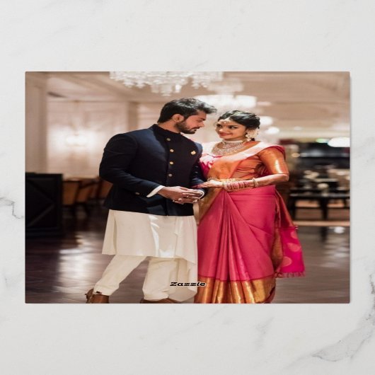 Gold Indian Engagement Party 箔招待状 (裏面)