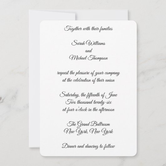 Gold Infinity Wedding Invitation 招待状 (裏面)