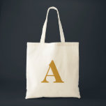 Gold Initial Alphabet トートバッグ<br><div class="desc">This is your perfect daily companion bag. It is durable, cute, stylish, roomy and it is beautifully made. This personalized Gold Initial Alphabet monogram cute vintage thank you tote bag is best gift idea for anyone.</div>