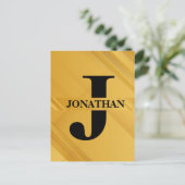 Gold Intersecting Initial Letter Name Typography シーズンポストカード (スタンド正面)