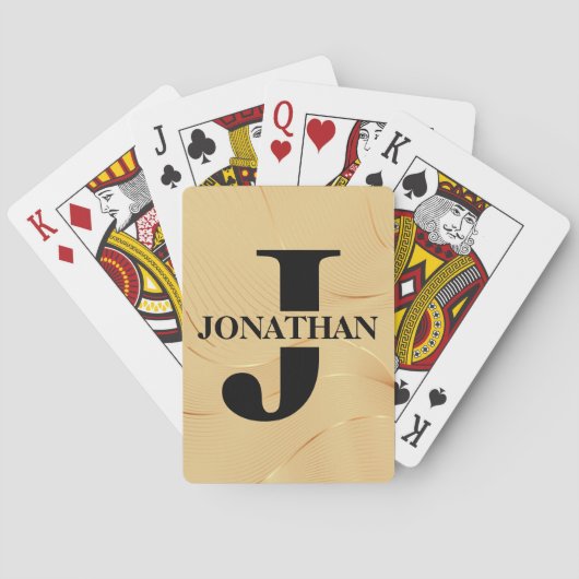 Gold Intersecting Initial Letter Name Typography トランプ (裏面)