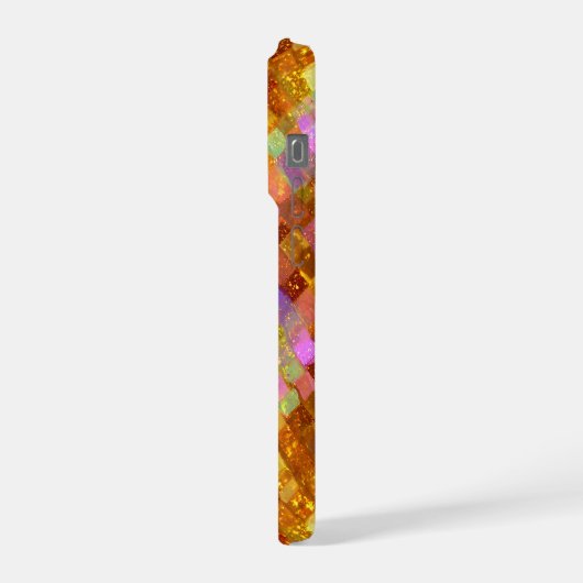 Gold Iridescent Mosaic Pattern iPhoneケース (左側面)