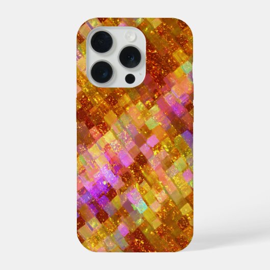 Gold Iridescent Mosaic Pattern iPhoneケース (裏面)