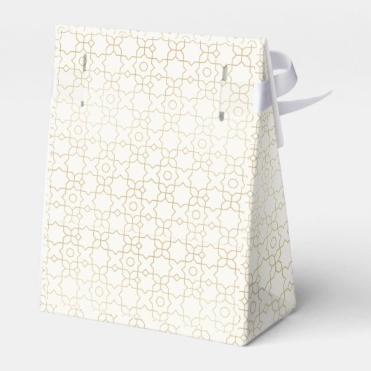 Gold & Ivory Art Deco Pattern with Bow Wedding フェイバーボックス (裏面サイド)