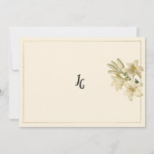 Gold ivory mint green white lily flower RSVP 招待状 (裏面)