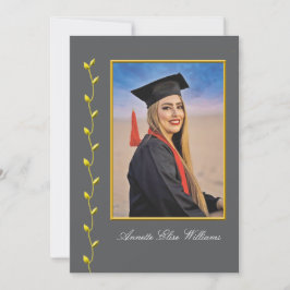 Gold Ivy design with Photo Grad Announcment 案内状